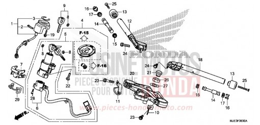 ROHRGRIFF/OBERE BRUECKE CBR650FAE de 2014